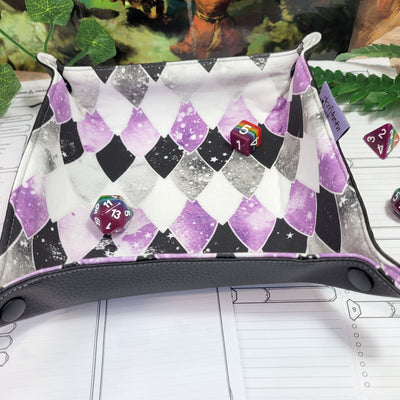 Asexual Pride Dragon Scales faltbare Würfelunterlage L