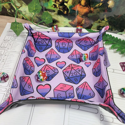 Bisexual Pride Dice faltbare Würfelunterlage L
