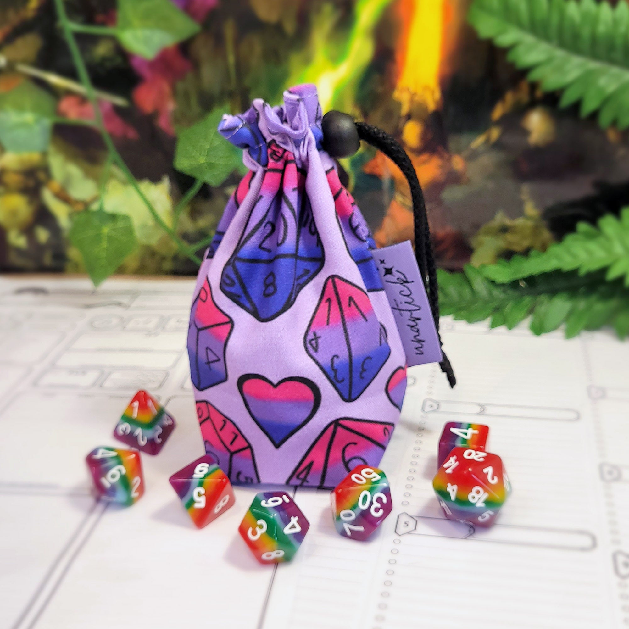 Bisexual Pride Dice Würfelbeutel S