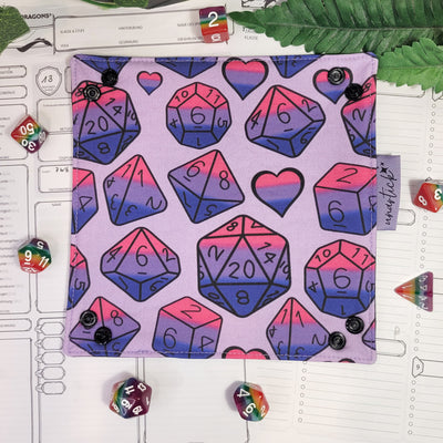 Bisexual Pride Dice faltbare Würfelunterlage S