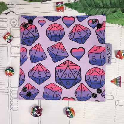 Bisexual Pride Dice faltbare Würfelunterlage S