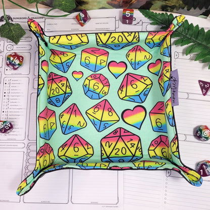 Pansexual Pride Dice faltbare Würfelunterlage L