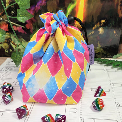 Pansexual Pride Dragon Scales Würfelbeutel XXL mit Unterteilungen