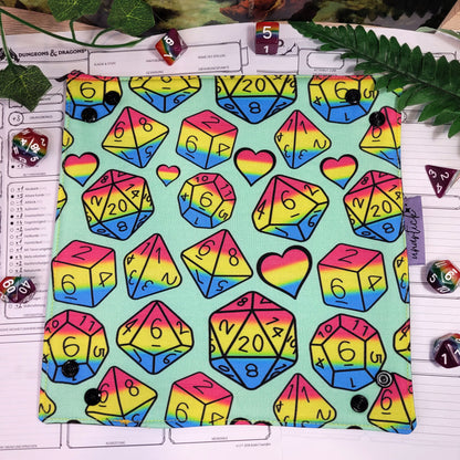 Pansexual Pride Dice faltbare Würfelunterlage L