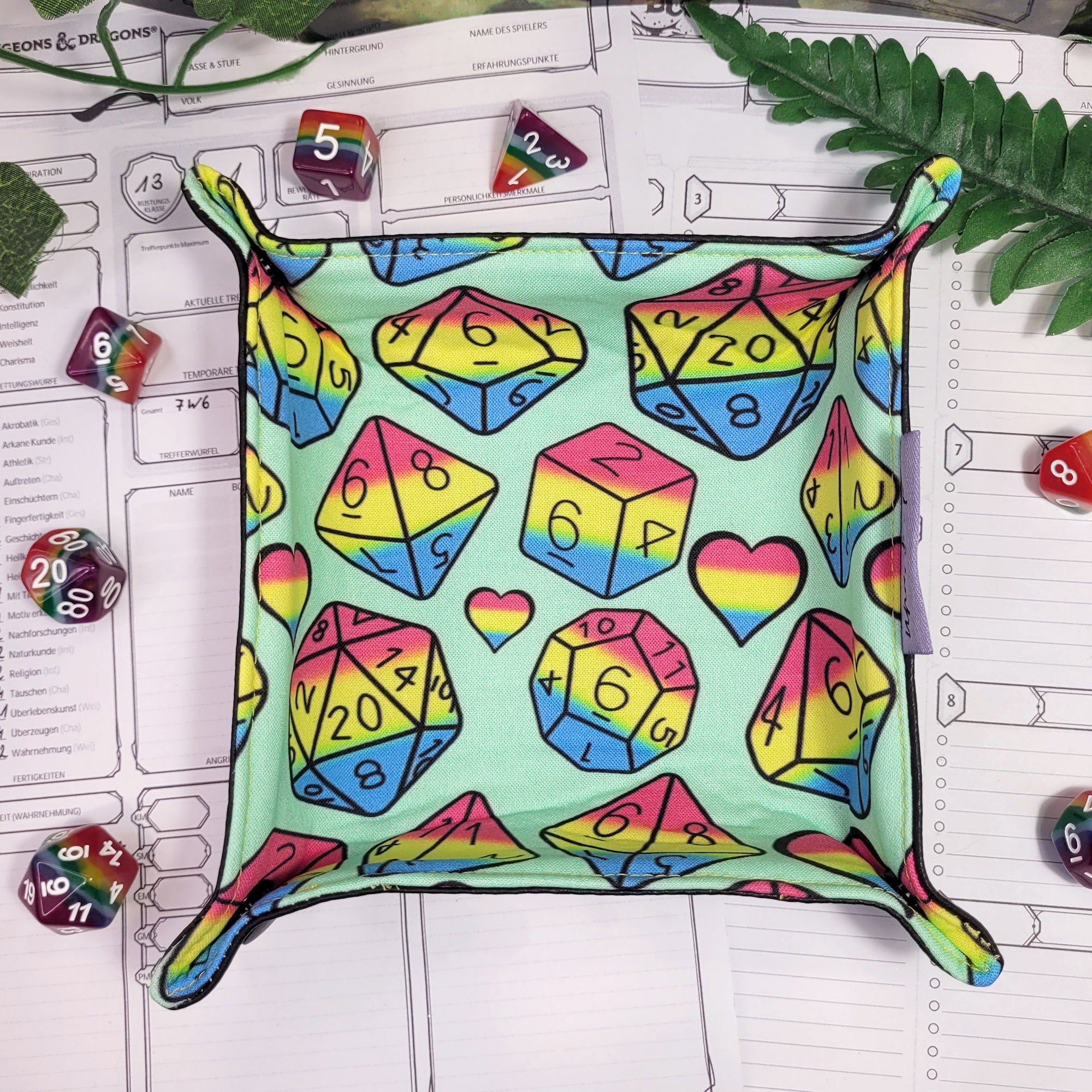 Pansexual Pride Dice faltbare Würfelunterlage S