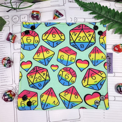 Pansexual Pride Dice faltbare Würfelunterlage S