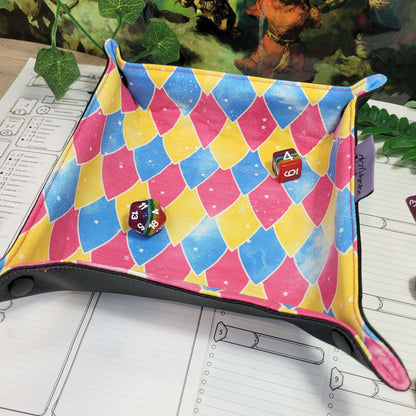 Pansexual Pride Dragon Scales faltbare Würfelunterlage L