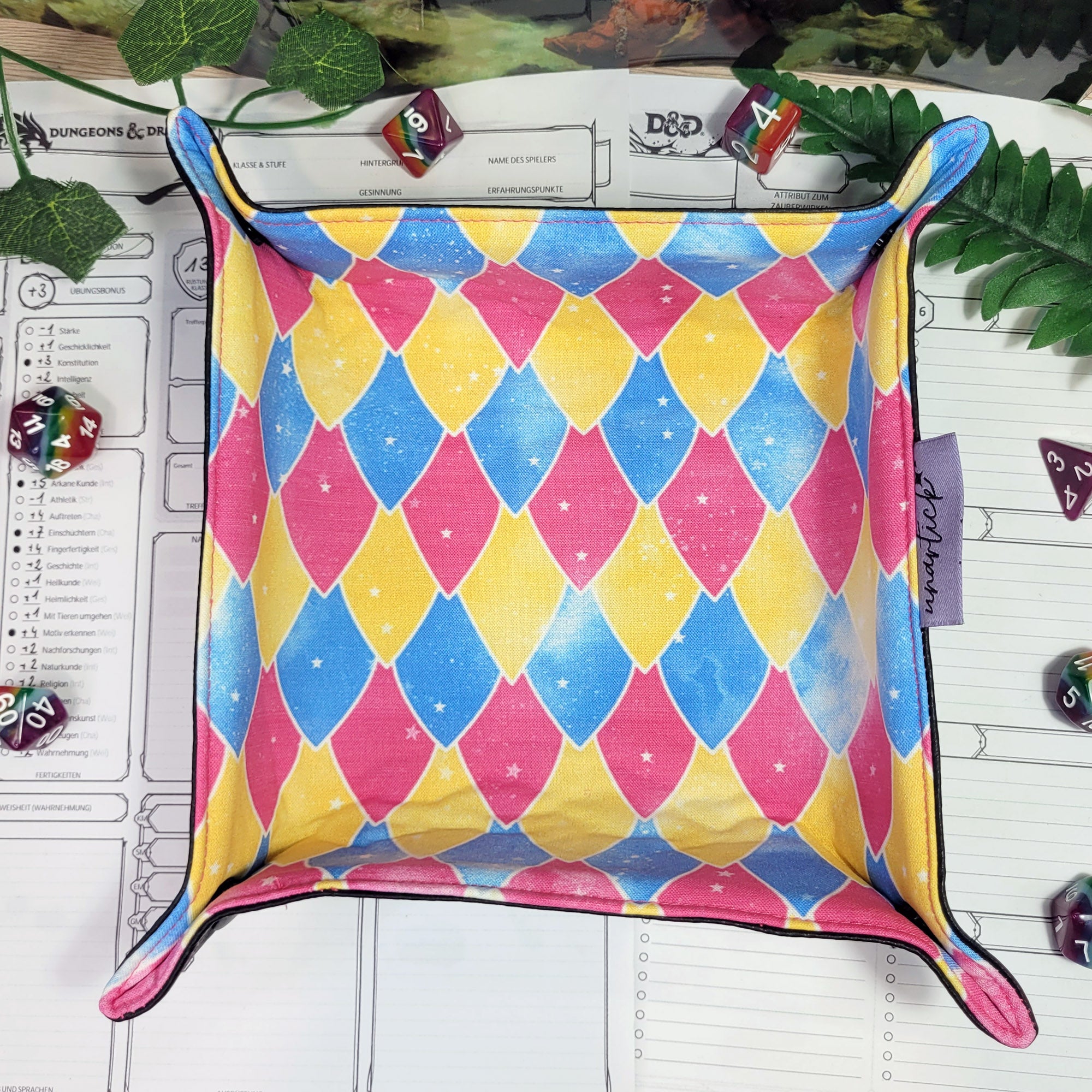 Pansexual Pride Dragon Scales faltbare Würfelunterlage L