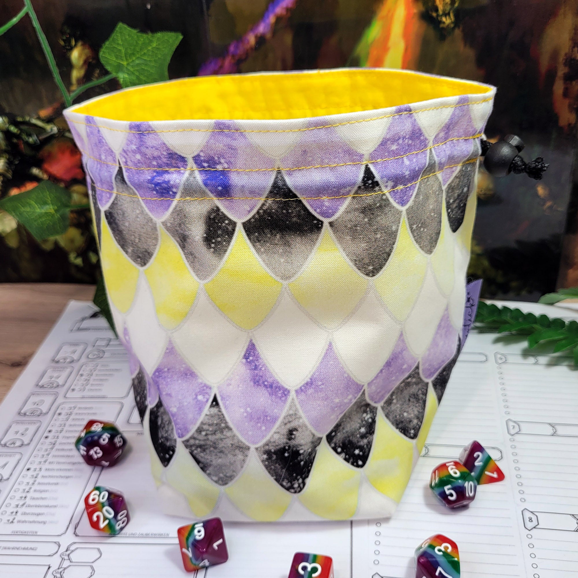 Nonbinary Pride Dragon Scales Würfelbeutel XXL mit Unterteilungen