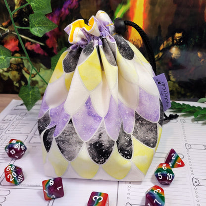 Nonbinary Pride Dragon Scales Würfelbeutel XXL mit Unterteilungen