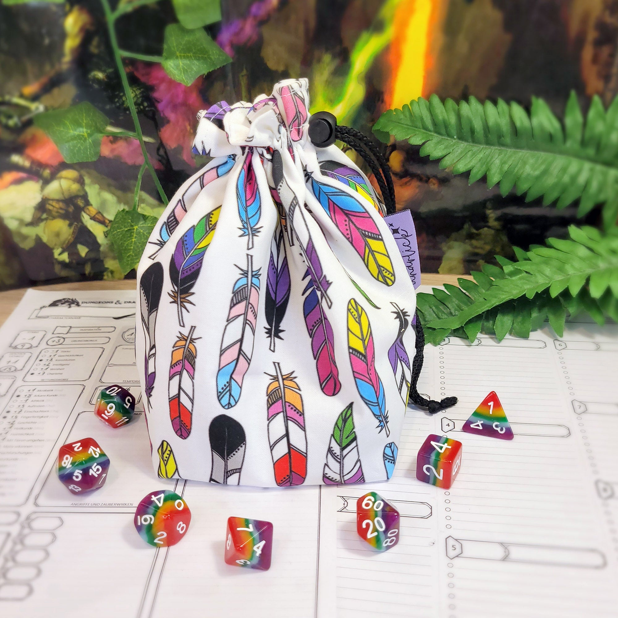 Pride Feathers Würfelbeutel XXL mit Unterteilungen