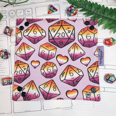 Lesbian Pride Dice faltbare Würfelunterlage S
