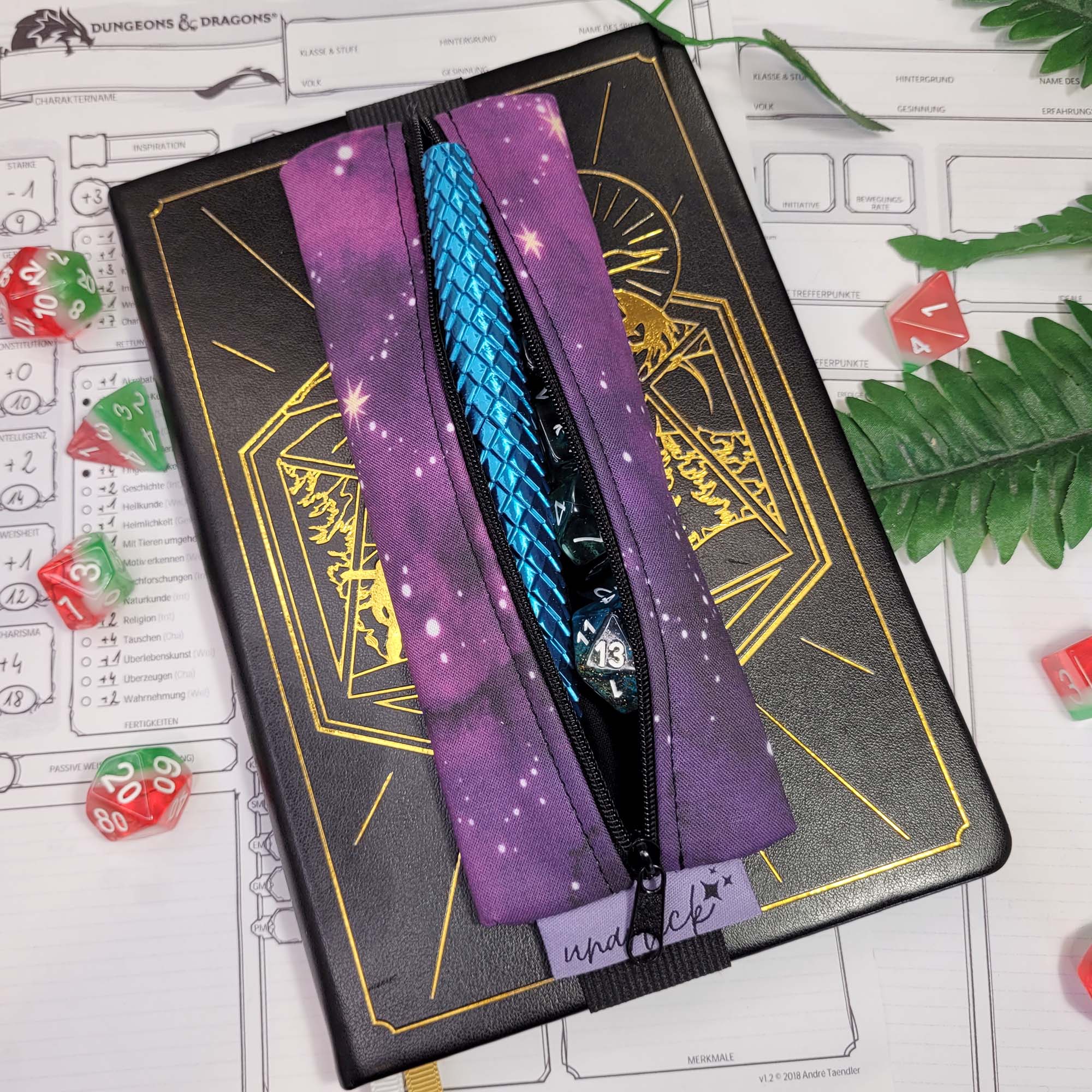 Mäppchen "Purple Galaxy" mit Gummiband