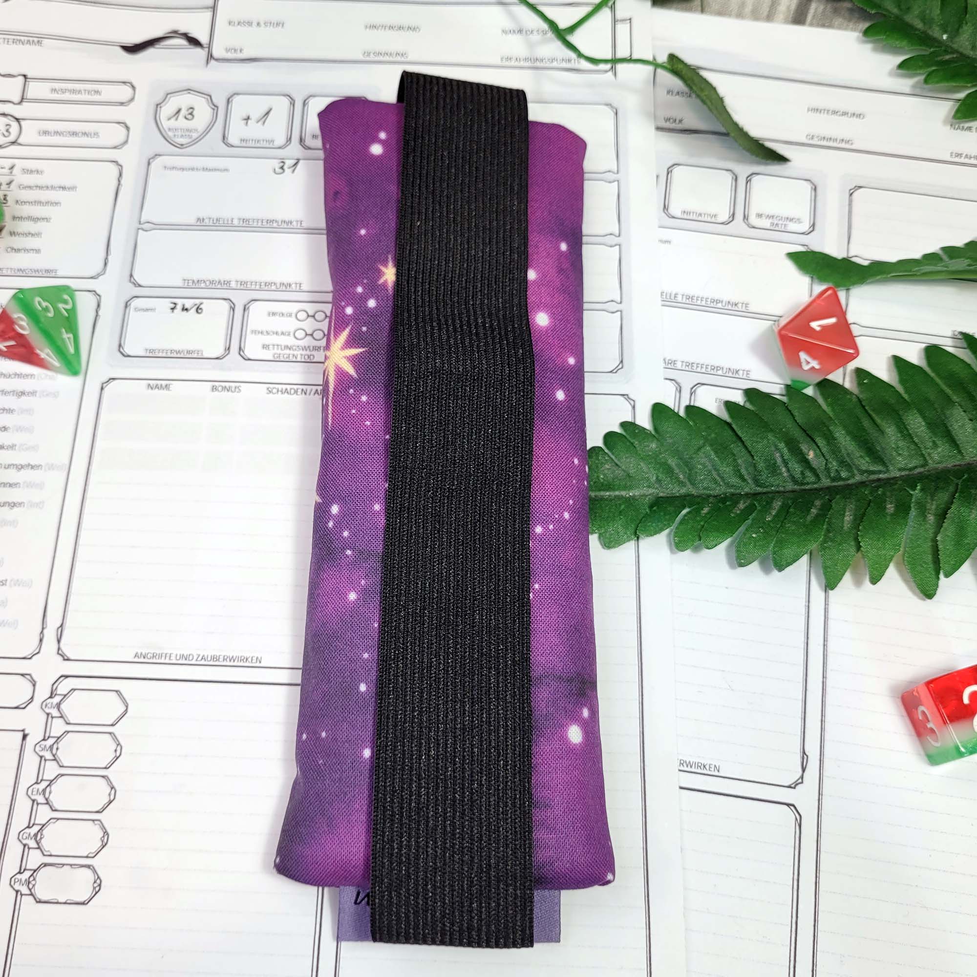Mäppchen "Purple Galaxy" mit Gummiband