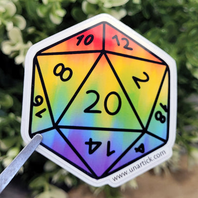 Sticker: Rainbow D20
