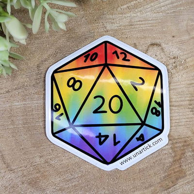 Sticker: Rainbow D20