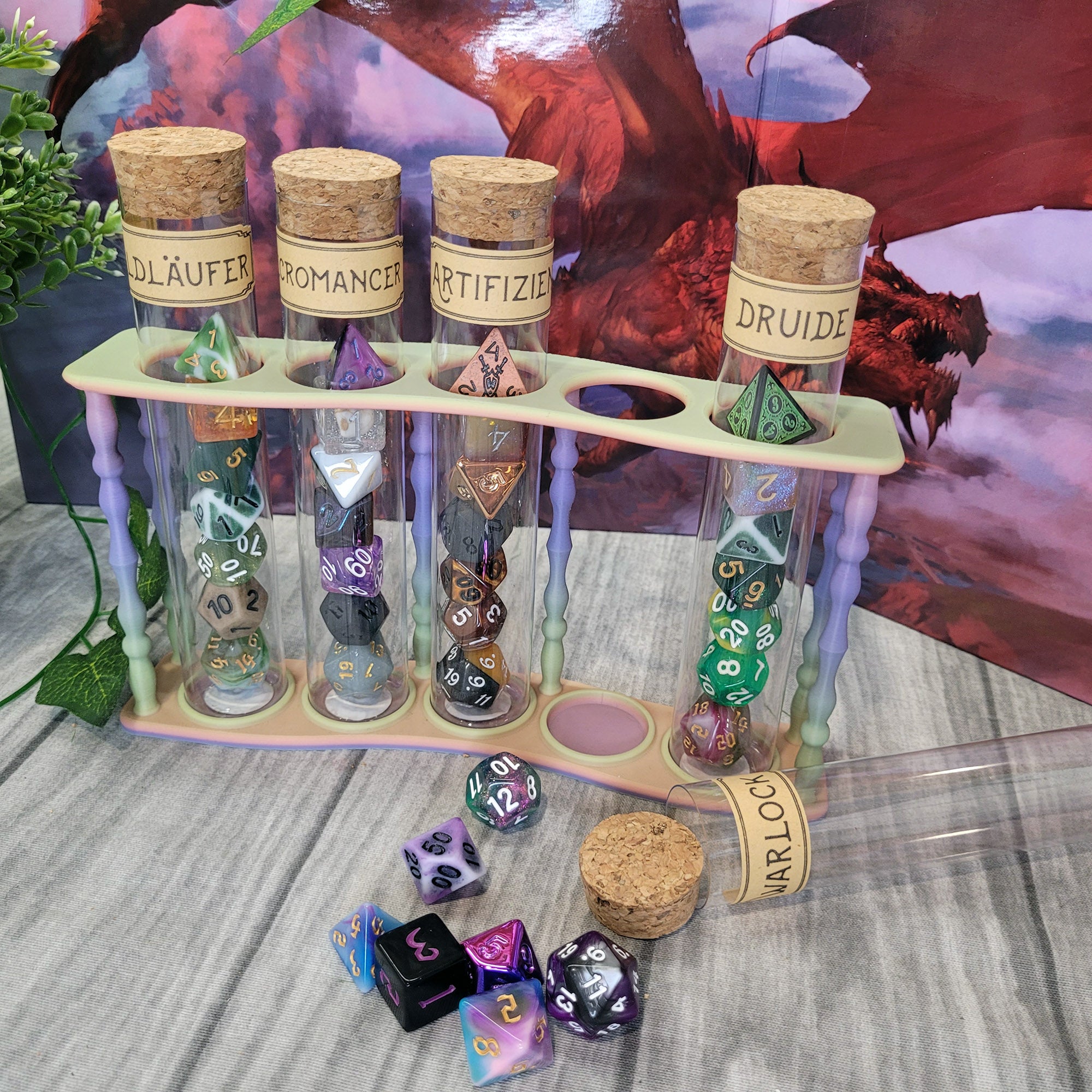 Display for unartick dice theme sets: Fey Pastel