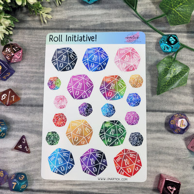 Stickerbogen: Roll Initiative