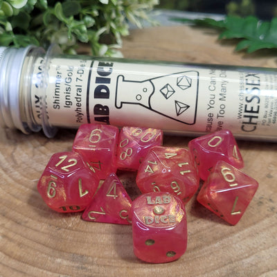 Lab Dice™: Shimmer™ Polyhedral Ignis/Gold 7+1-Die Set