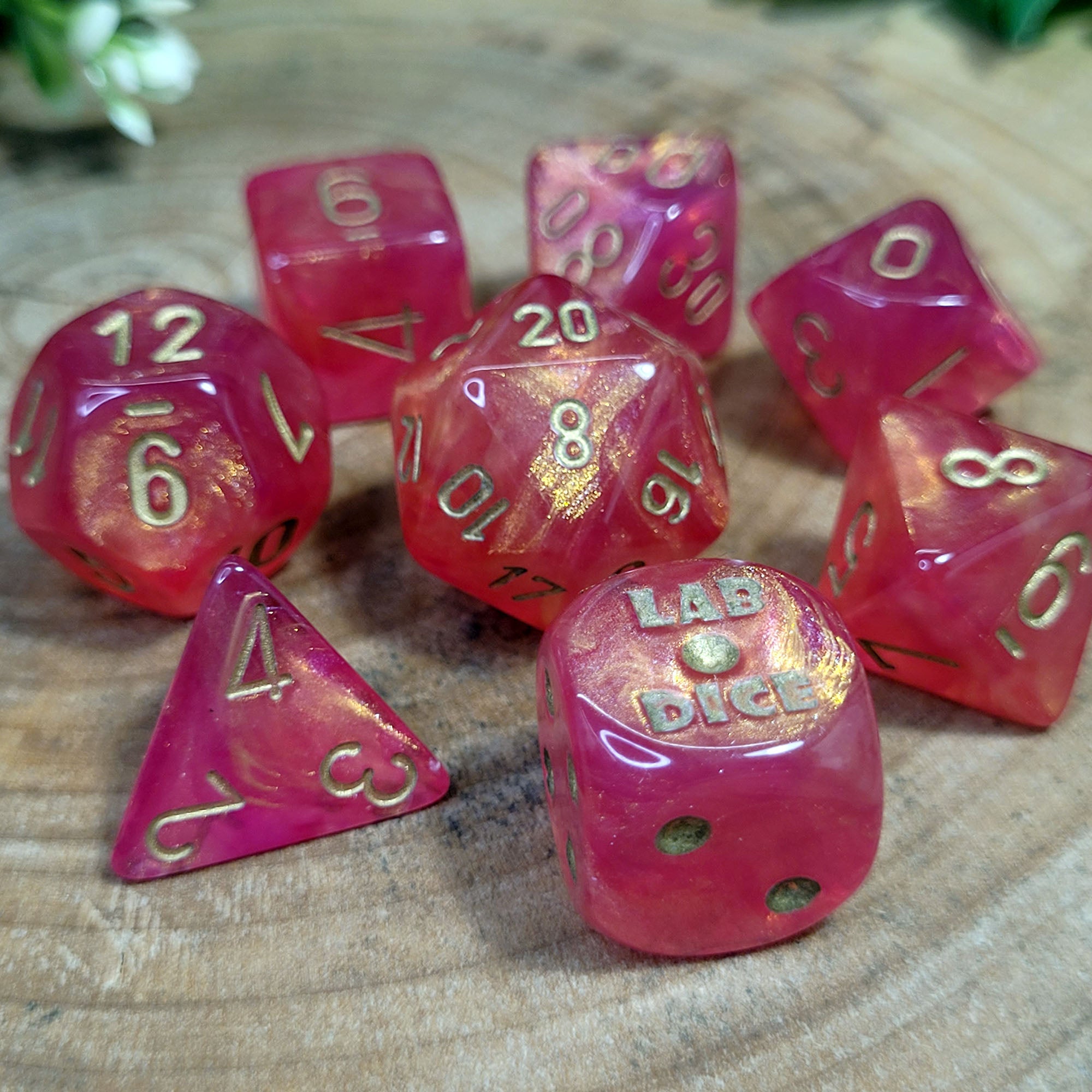 Lab Dice™: Shimmer™ Polyhedral Ignis/Gold 7+1-Die Set