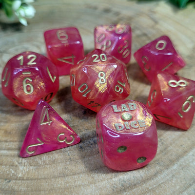 Lab Dice™: Shimmer™ Polyhedral Ignis/Gold 7+1-Die Set