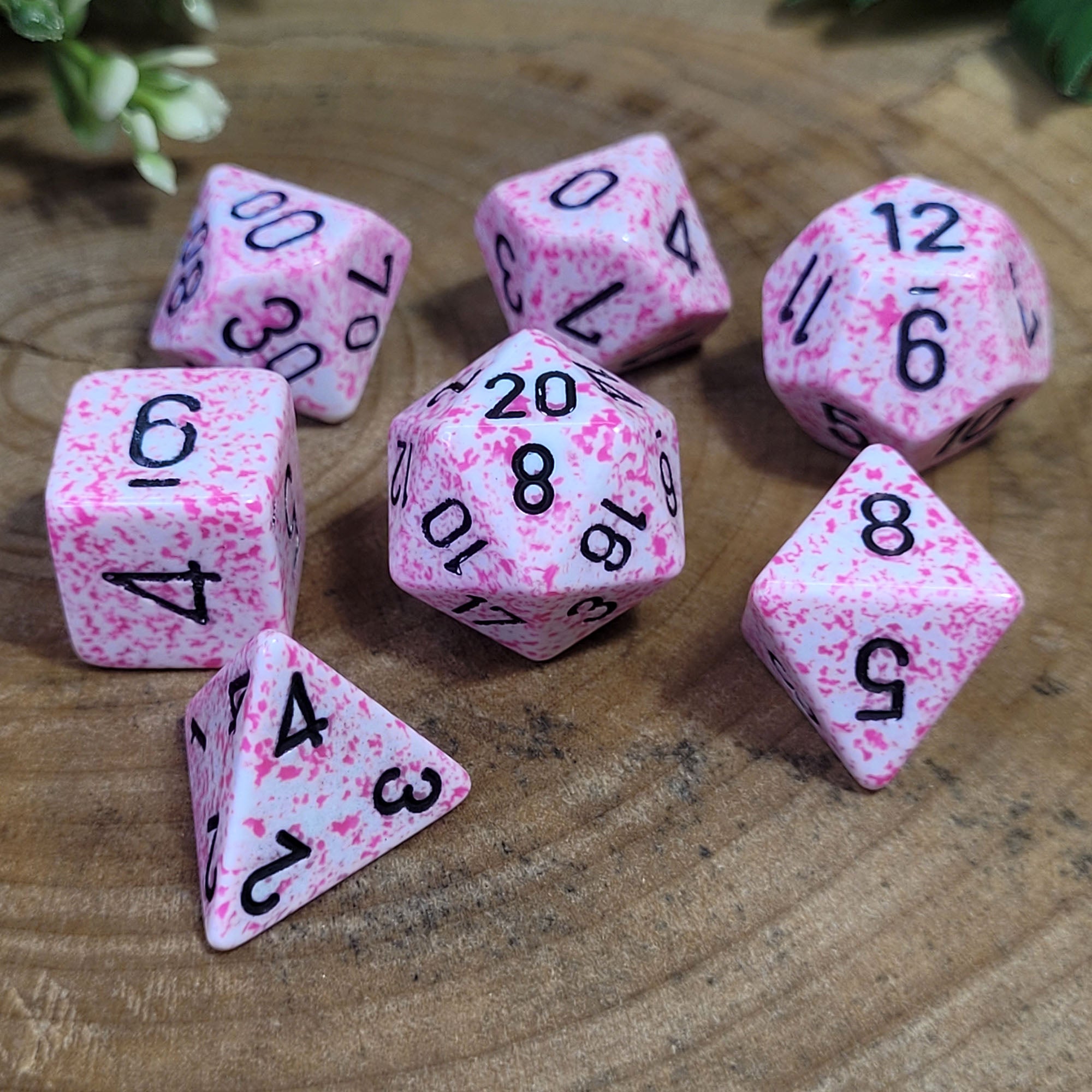 Speckled® Polyhedral Pink 7-Die Set