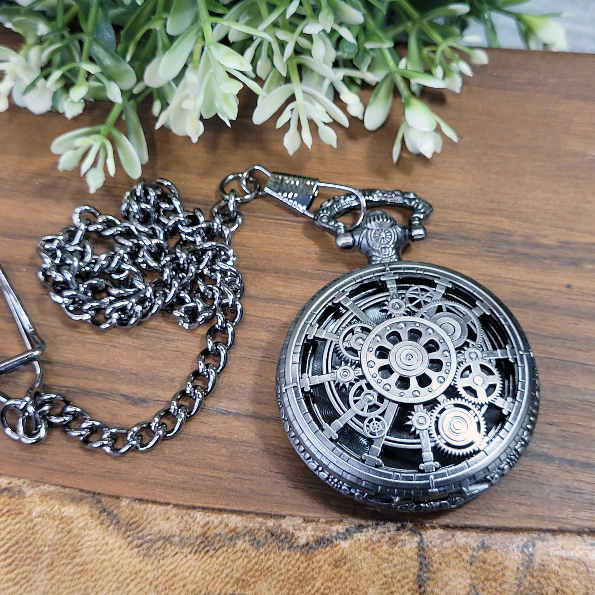Mini Metallwürfel mit Aufbewahrung im Taschenuhrformat: Steampunk