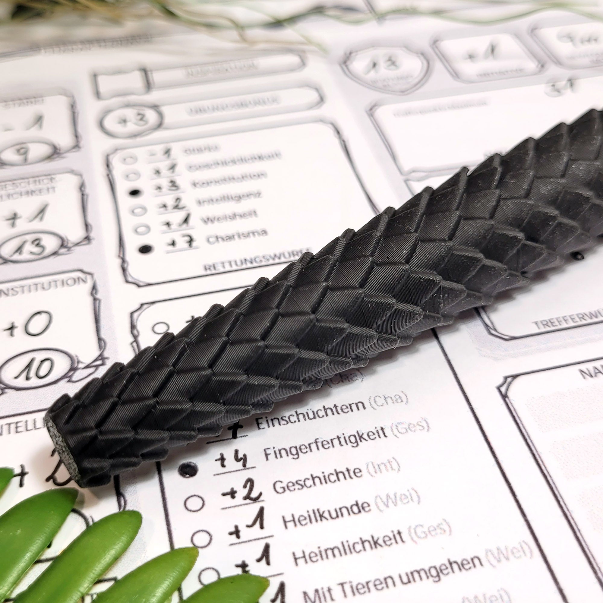 Drachenschuppen Gelschreiber: Schwarz