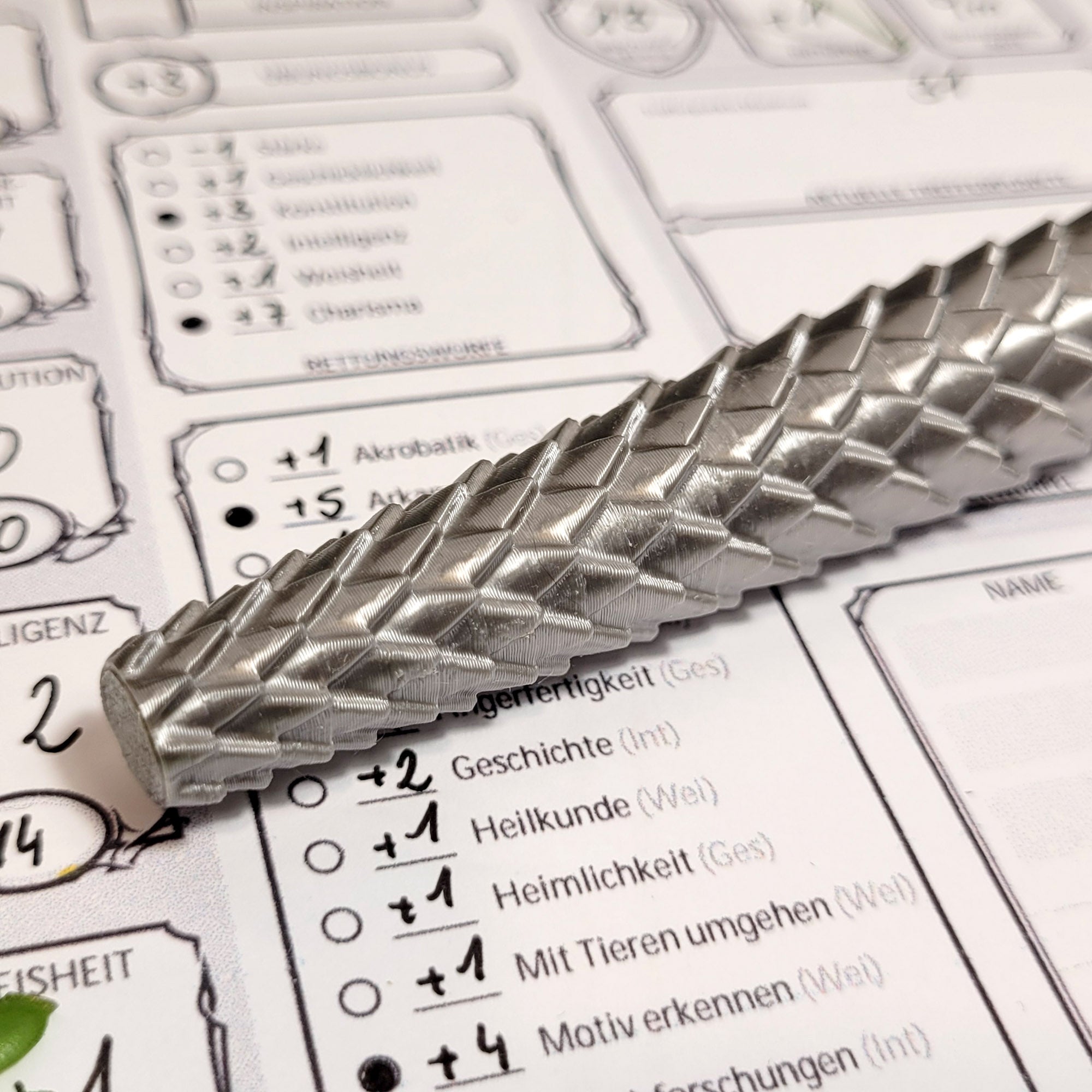 Drachenschuppen Gelschreiber: Silber