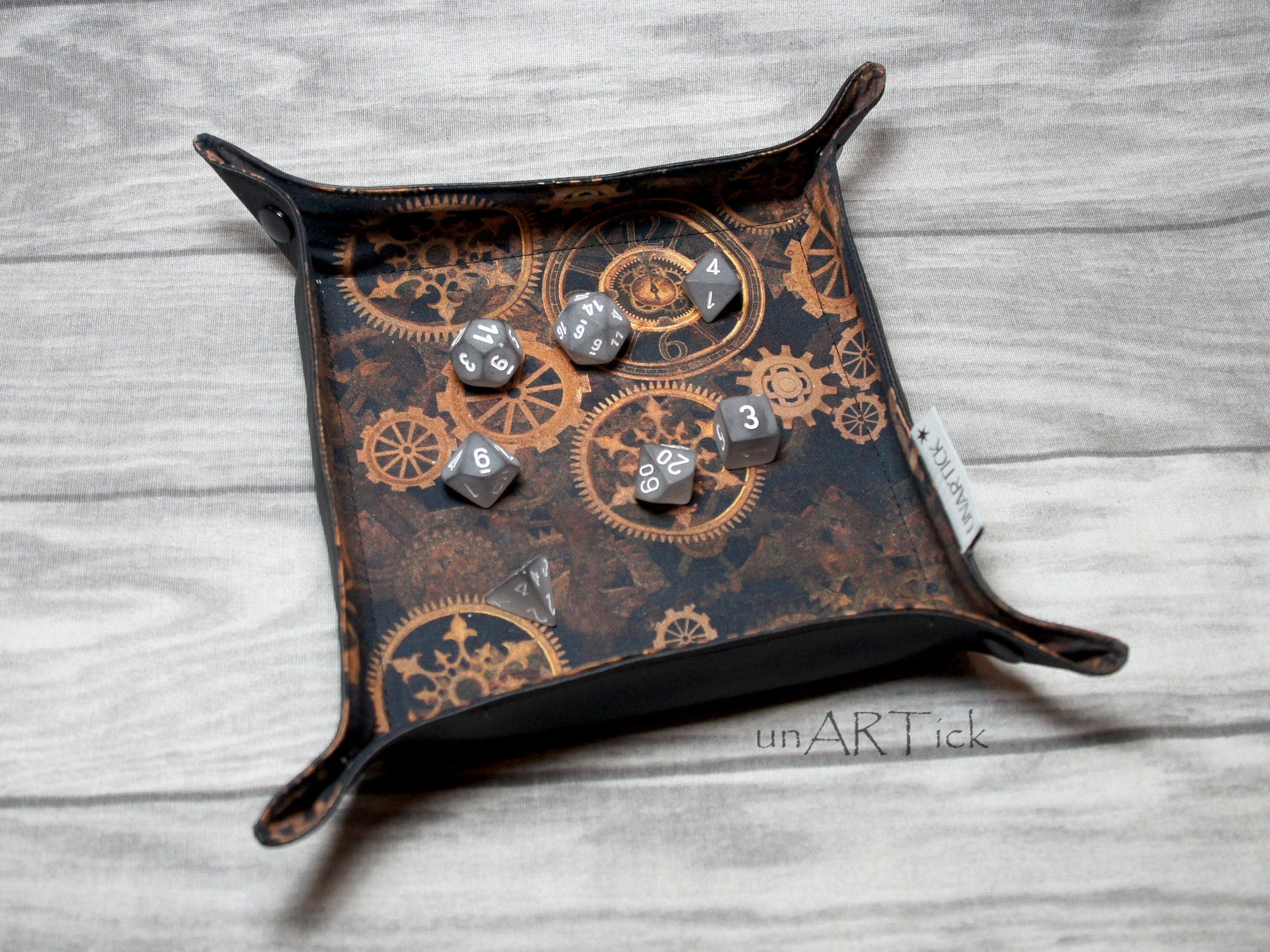 Steampunk foldable dice mat L