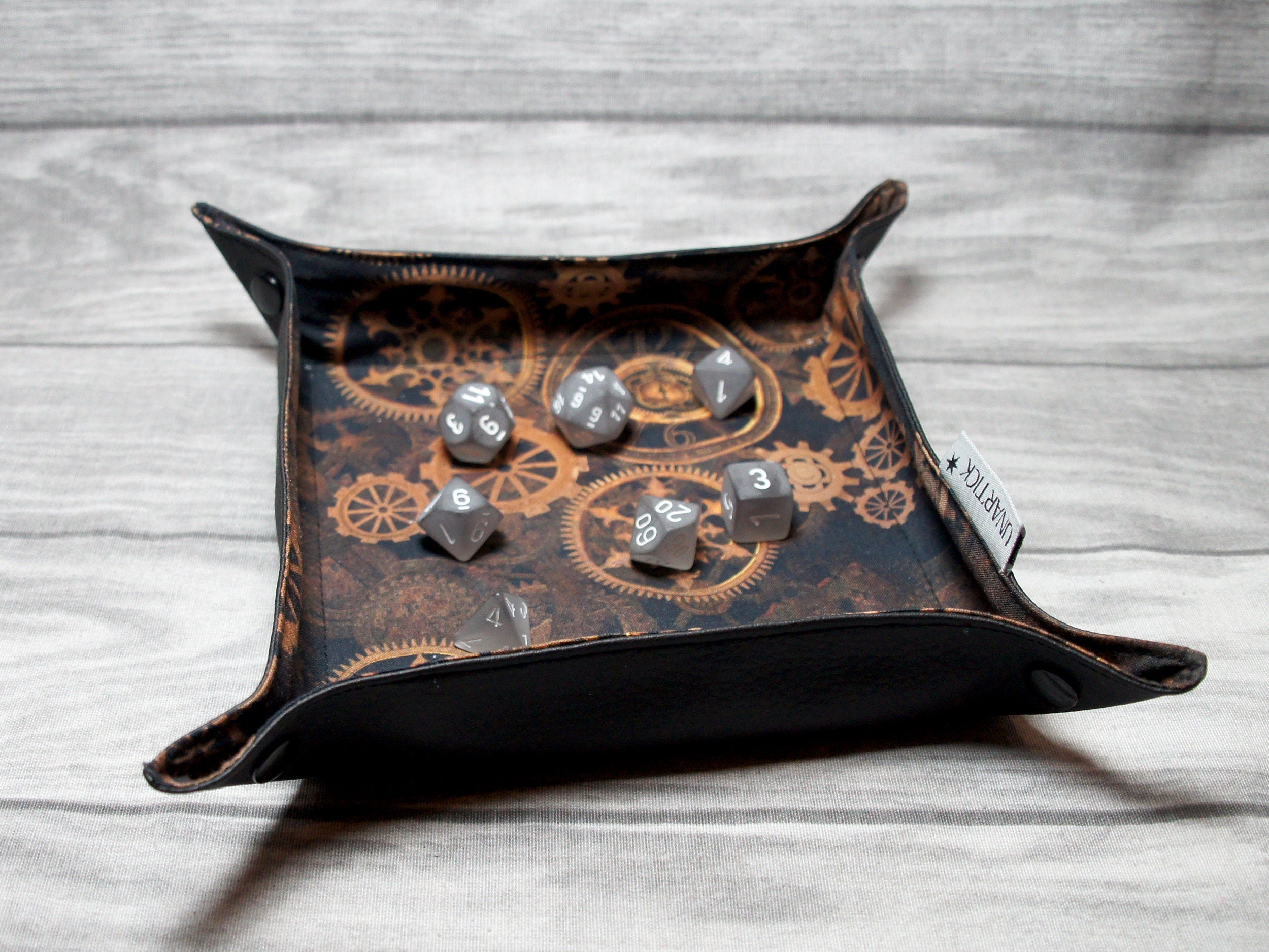 Steampunk foldable dice mat L