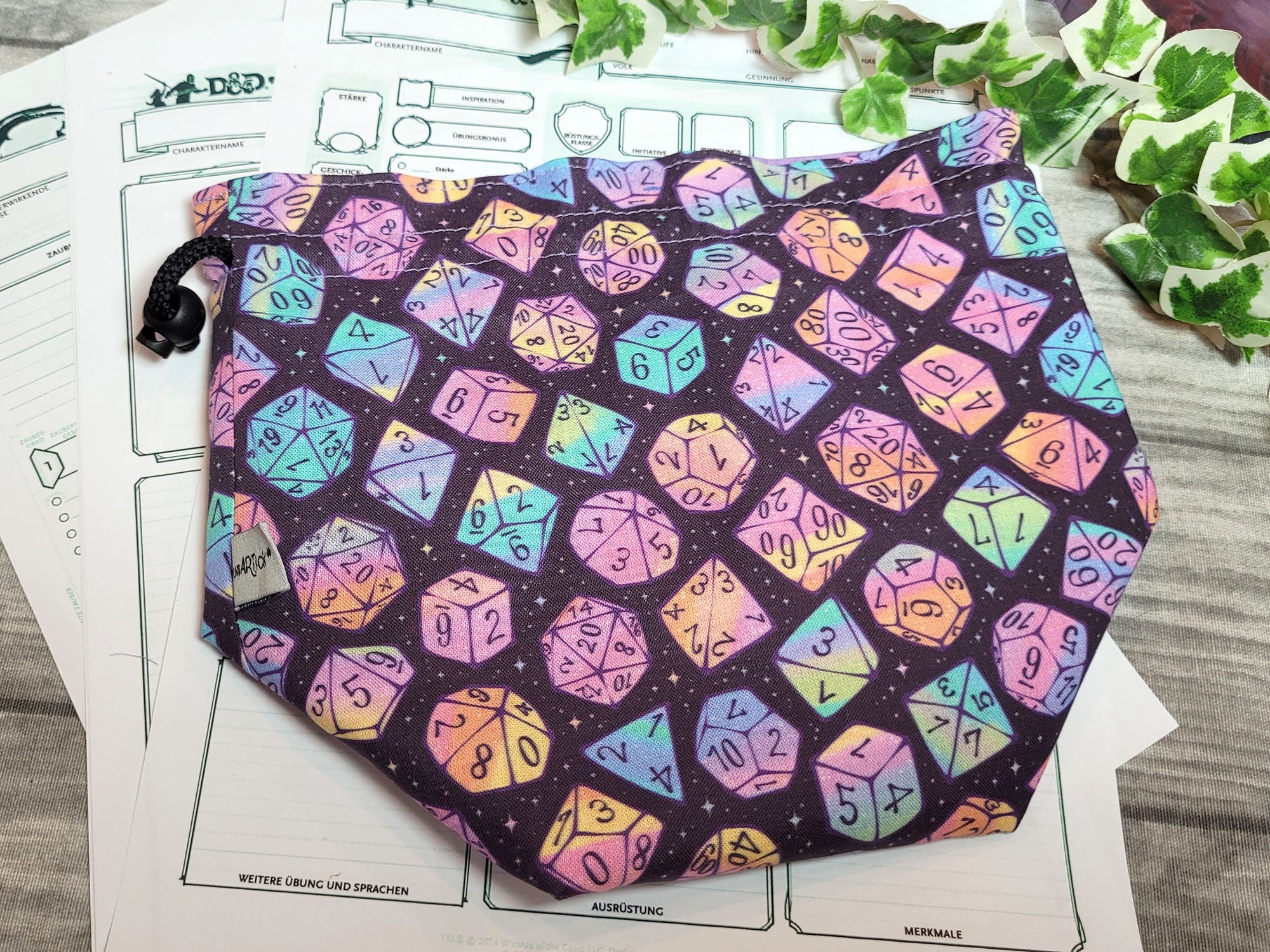 Multicolored Dice Dice Bag XXL with compartments