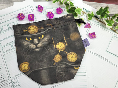 Steampunk Cat Dice Bag L